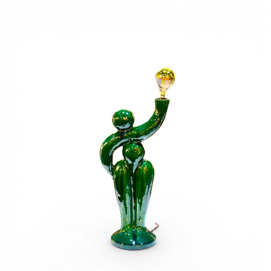 Sculptural glazed ceramic table lamp by Paul Armaing - 1970s