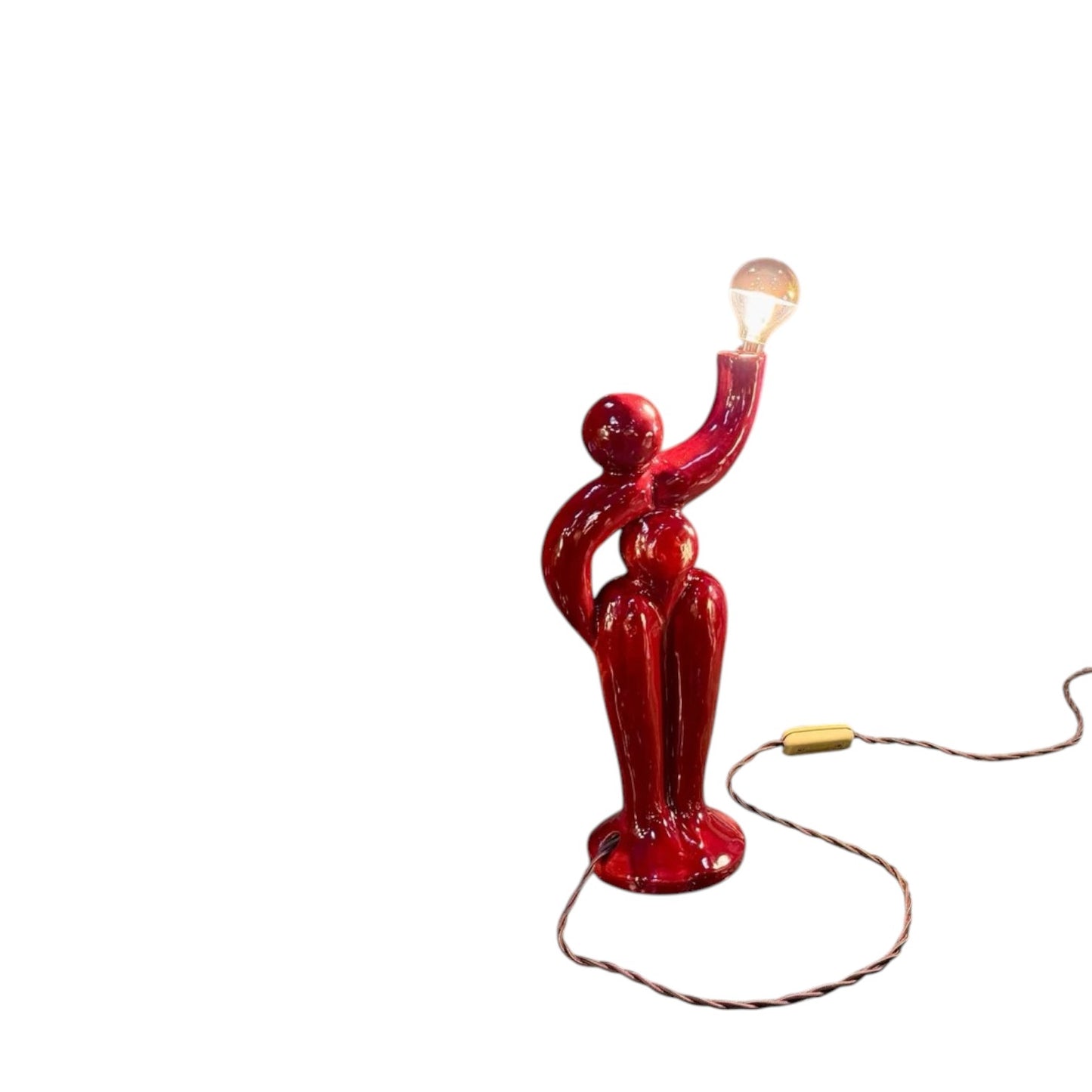 Sculptural glazed ceramic table lamp by Paul Armaing - 1970s