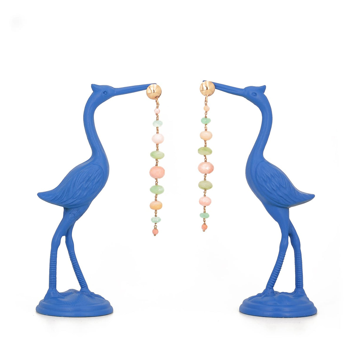 Long earrings with stones