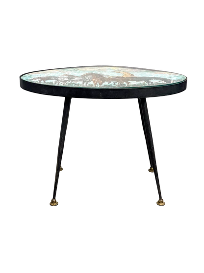 Vintage Italian Mid-Century Side Table With Horses, Umberto Ghersi
