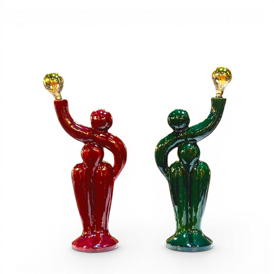 Sculptural glazed ceramic table lamp by Paul Armaing - 1970s