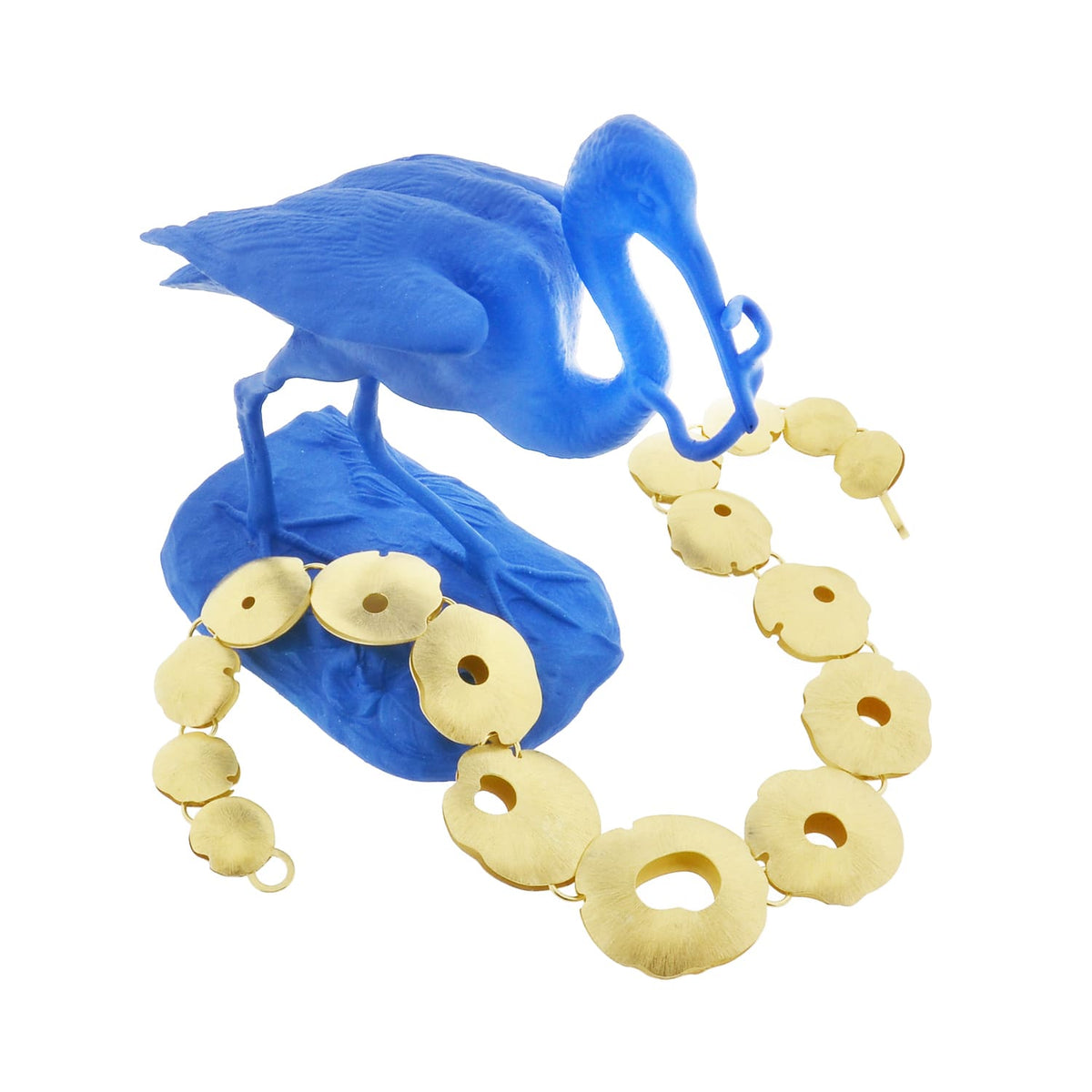 Sculptural Graduated Disc Collar Necklace