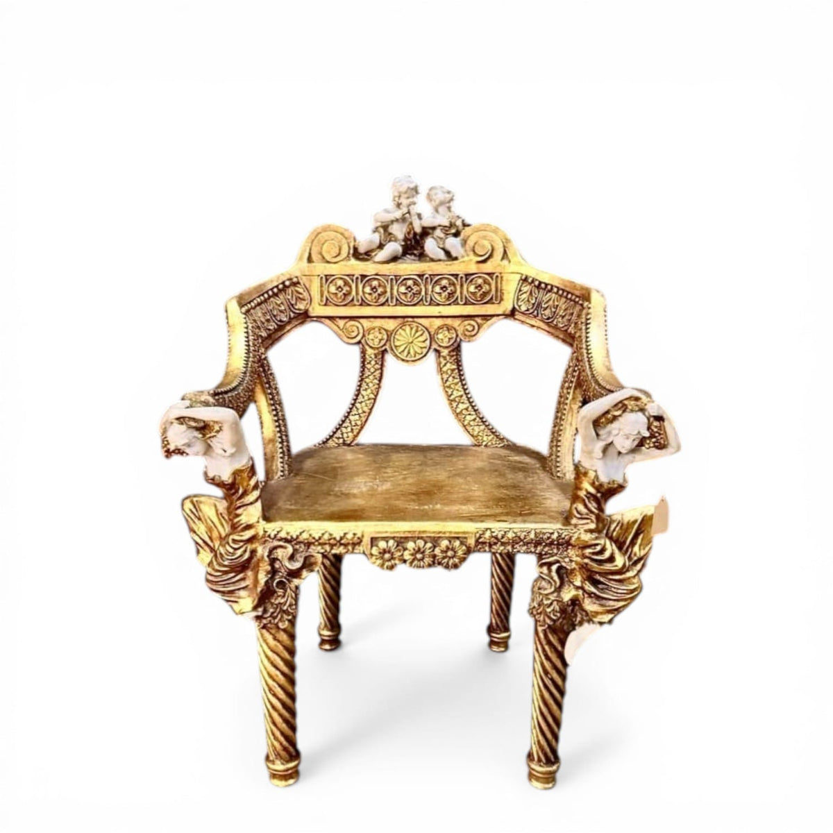 Silla dorada con Angeles y Ninfas