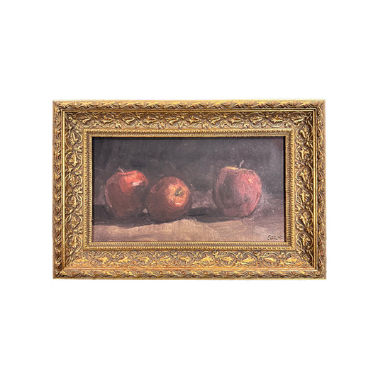 Three apples, oil on canvas