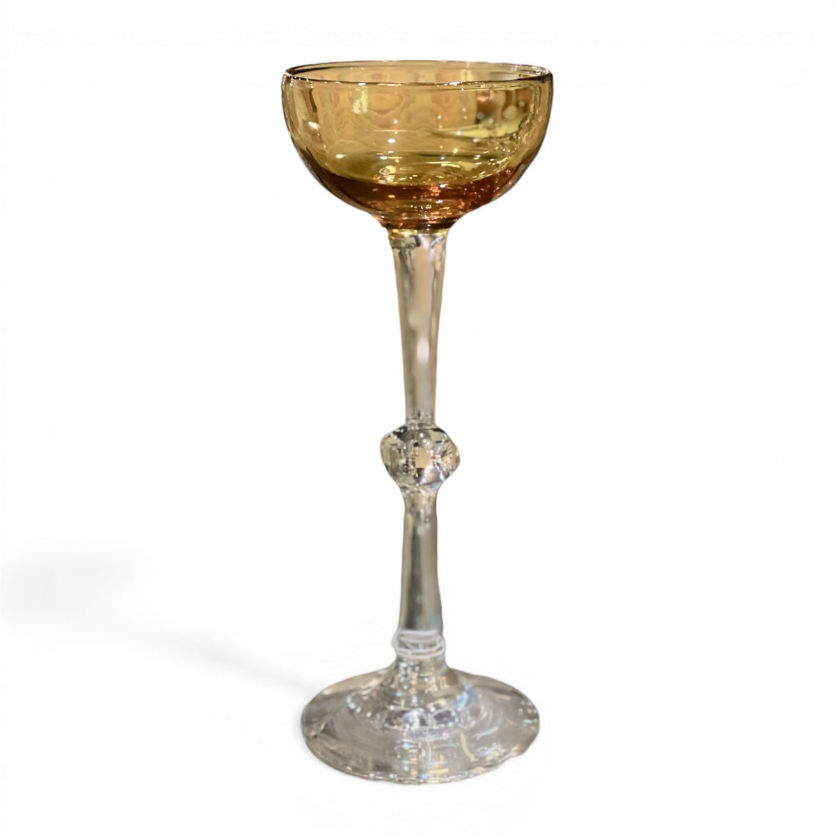 Vintage Boccaccio Barcelona Cocktail Glass | Amber / Golden Crystal | Collectible Barware
