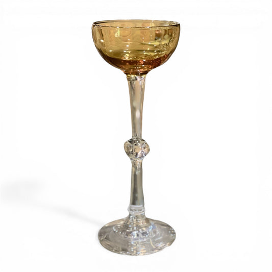 Vintage Boccaccio Barcelona Cocktail Glass | Amber / Golden Crystal | Collectible Barware