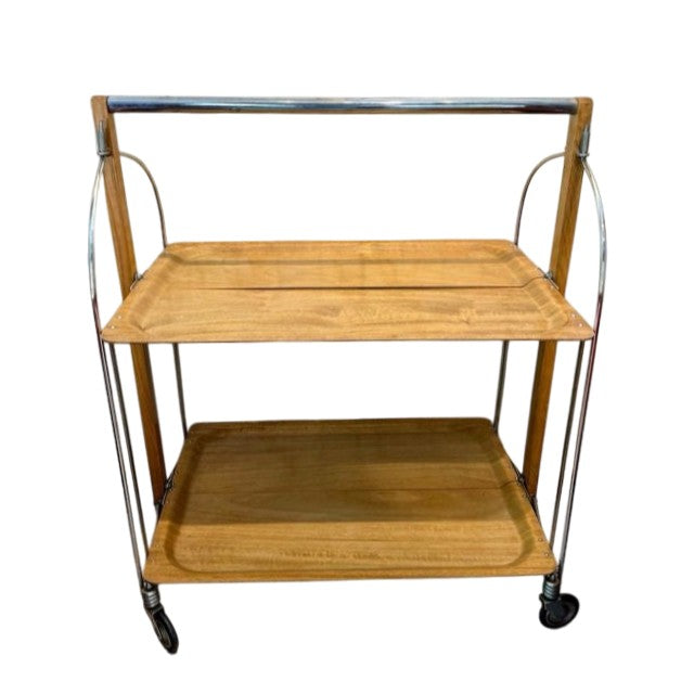 Vintage French Folding Bar Cart 70s Metal
